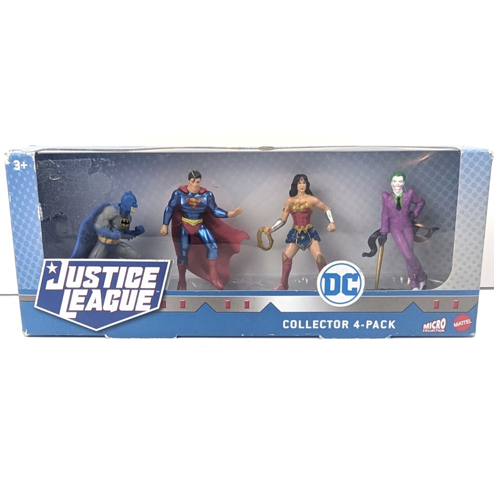 DC Justice League Micro Collector 4‎ Pack Superman Batman Wonder Woman Joker